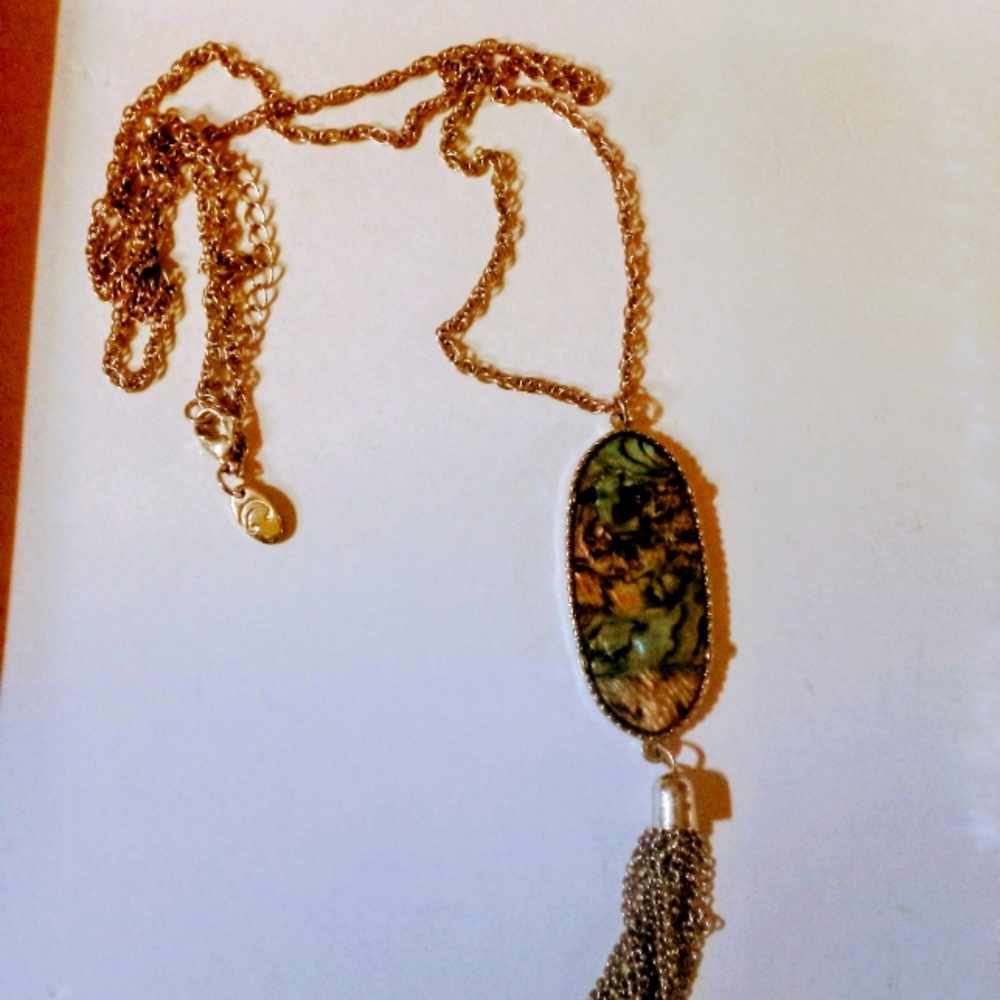 Vintage adjustable tassel necklace